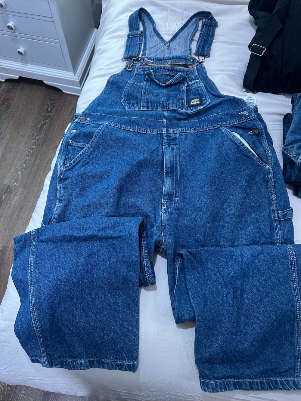 Relaxed Blue Denim Overalls for Men - BERNE